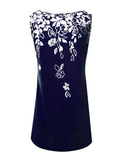 Floral Print V Neck Tank Top Women's Sleeveless Summer Casual Wear