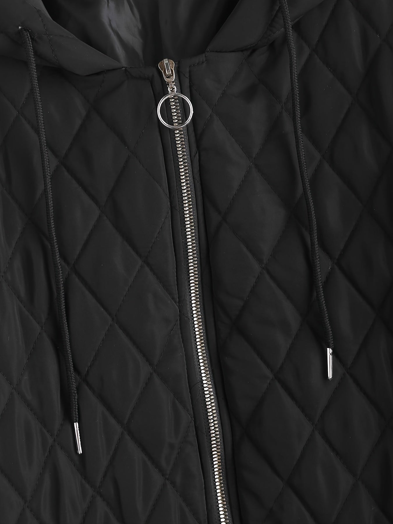 Solid Zipper Hooded Long Sleeve Padded Coat Women's Clothing