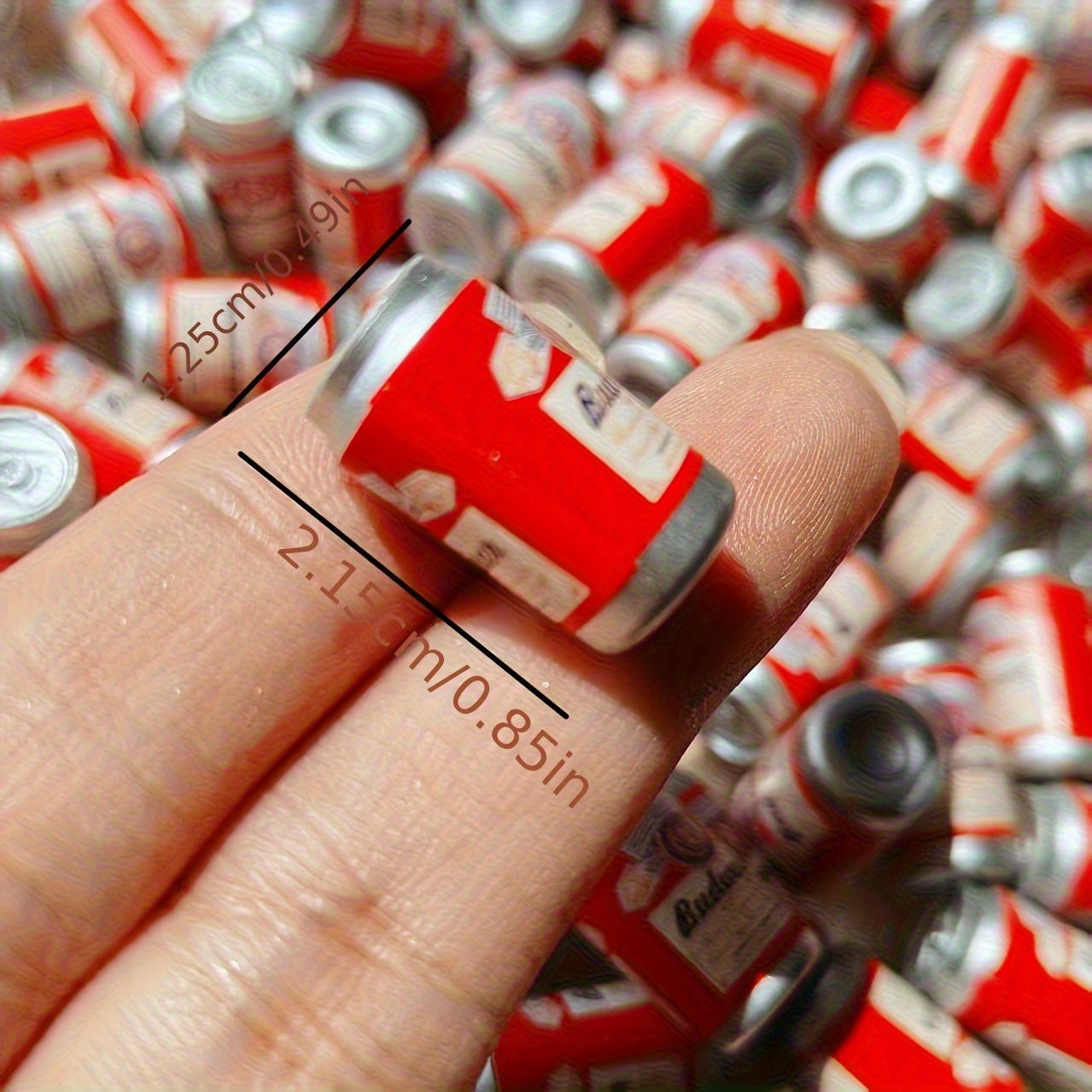 Set of 5 Mini Beer Can Accessories for Dollhouse in Various Colors