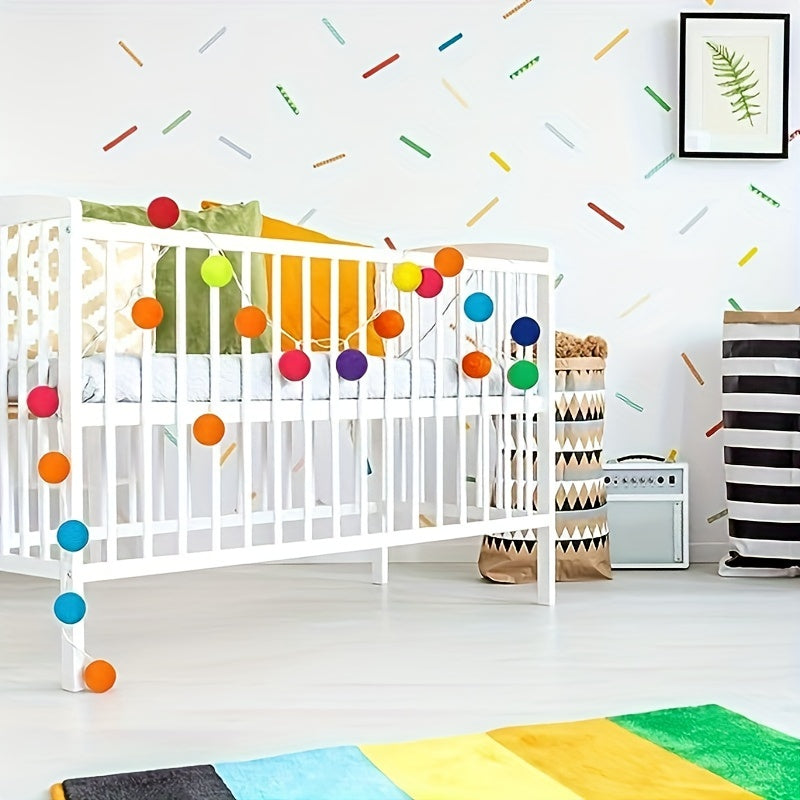 Colorful Pom Pom Garland 6.5 Feet Long Felt Ball Garlands