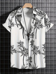 Palm Tree Pattern Hawaiian Shirt Men's Summer Vacation Resort