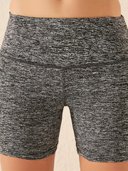 High Rise Skinny Shorts With Pockets
