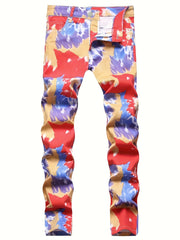Men's Slim Fit Allover Print Jeans