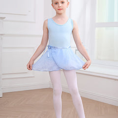 Girl's Sleeveless Dancing Suit Exercise Skirt for Kids