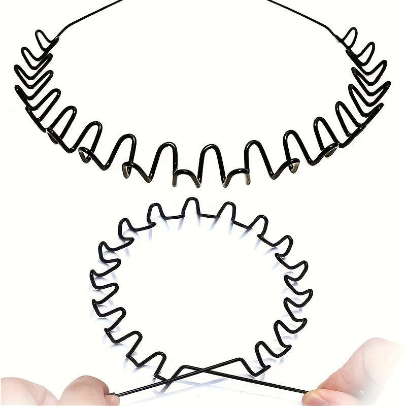 Men's Metal Spring Hairband Non Slip Headband for Sports
