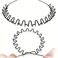 Men's Metal Spring Hairband Non Slip Headband for Sports