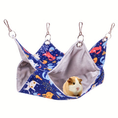 Small Pet Hammock Cartoon Print Hanging Hamster Nest