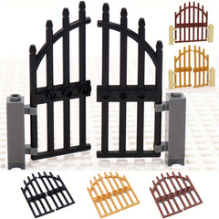 MARUMINE City Gate Building Blocks 1x4x9 Retro Iron Door Fence Golden Brown