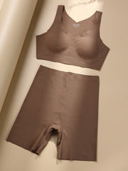 Seamless Lingerie Set Bra & High Waist Shorts Women's Underwear