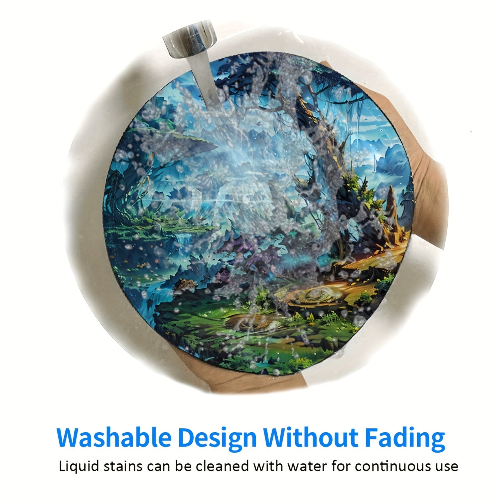 Nature Pattern Mouse Pad 20x20cm Non-slip Rubber Stitched Edge