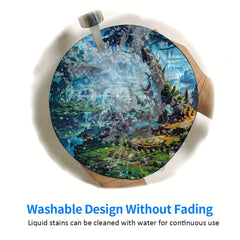 Nature Pattern Mouse Pad 20x20cm Non-slip Rubber Stitched Edge