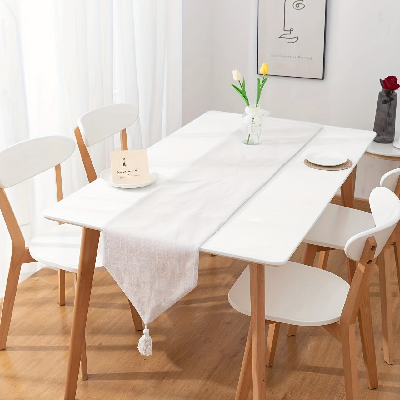 Polyester Table Runner Burlap Solid Table Runner Room Decor