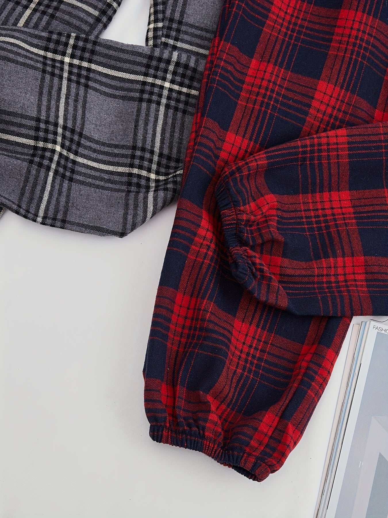 Colorblock Plaid Sleep Bottoms Lace Up Home Sleep Pants Women's Sleepwear