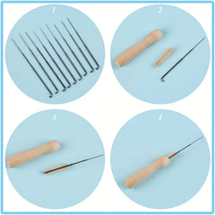 4pcs Needle Felting Kit with Wool Roving Beginner Set for Craft Animal Decor