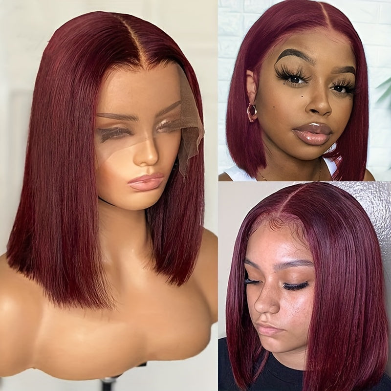 Short Straight Bob Wig Natural Fluffy Hairline Wig For Women Daily Holiday Party