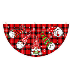 Christmas Half Fan Banner Flag Snowman Christmas Tree Garland