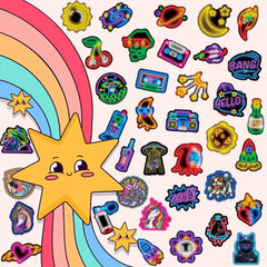 50 Neon Stickers Waterproof Vinyl Decals for Laptop Water Bottles