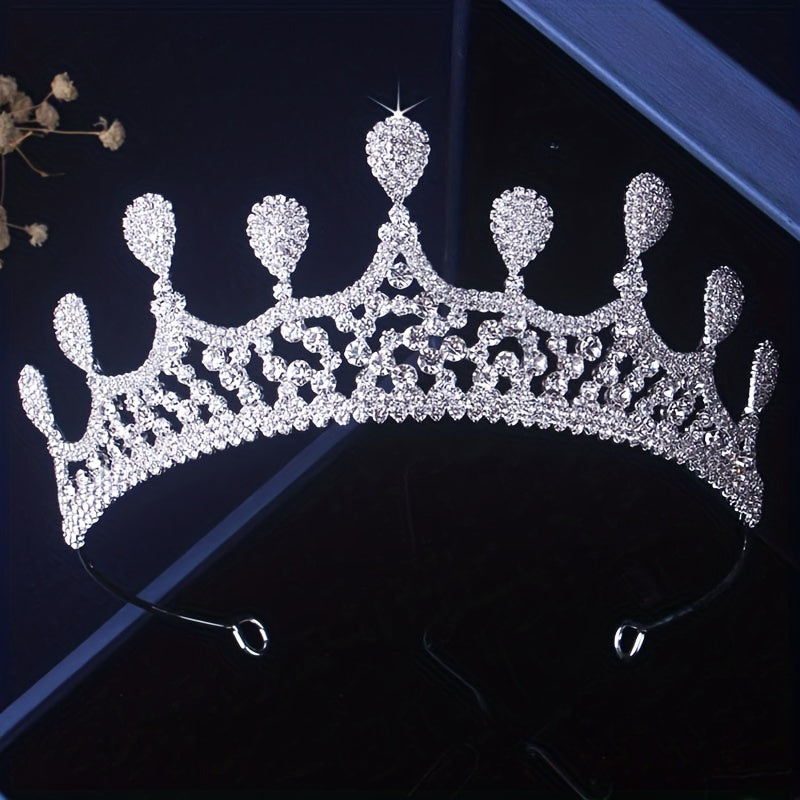 Bridal Jewelry Wedding Accessories Set Rhinestone Crown Crystal Necklace Earring