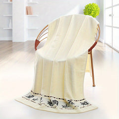 Bamboo Fiber Bath Towel 55x27in with Leaf Pattern