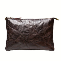 Timeless Vintage Leather Clutch Wallet Secure Zipper Wristlet