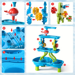 4 Tier Sand and Water Table Kids Beach Play Activity Toy Educational Outdoor