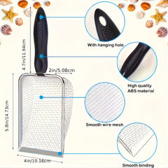 Metal Beach Net Scoop 5mm Mesh Handle Shell Collector Beach Exploration Aquarium