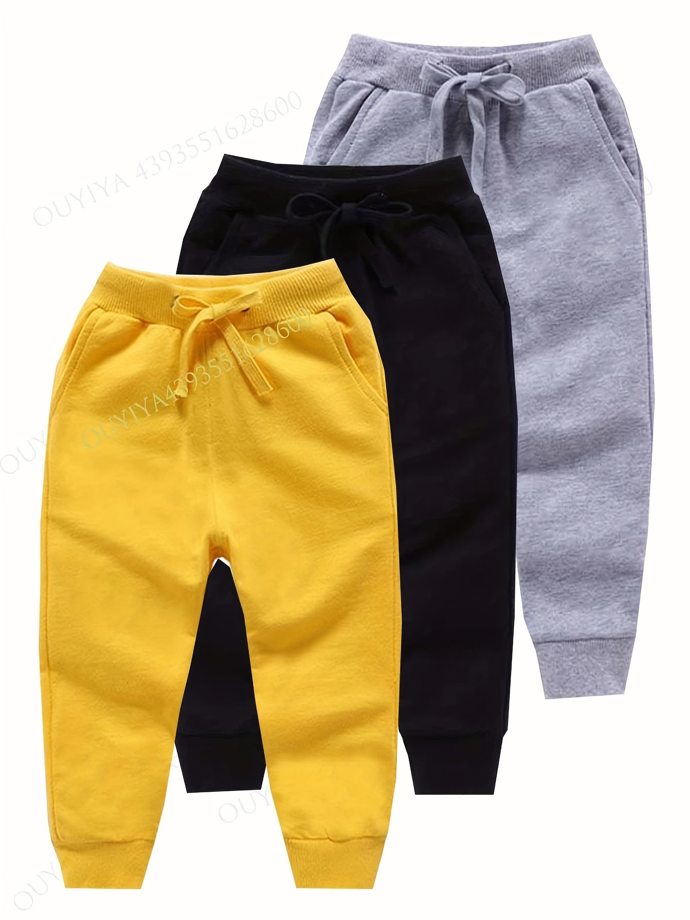 3pcs Boys Active Sweatpants Quick drying Breathable Jogger Kids Clothing
