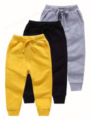 3pcs Boys Active Sweatpants Quick drying Breathable Jogger Kids Clothing