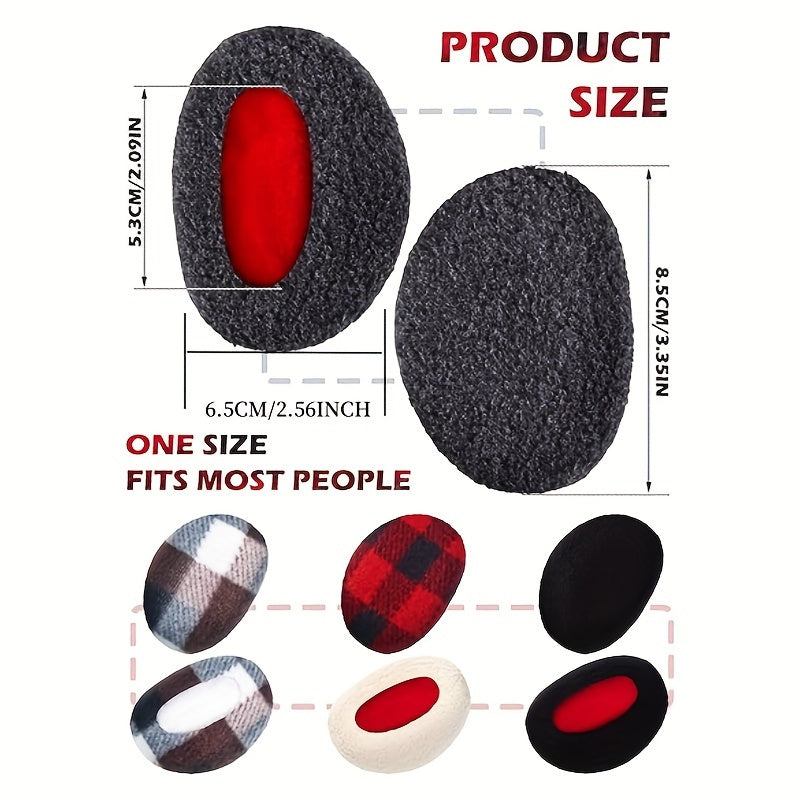 4 Pairs Bandless Thick Winter Ear Covers for Women Men