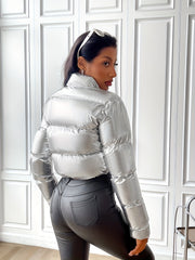 Y2K Metallic Padded Jacket Women's Winter Coat
