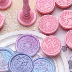 Fire Paint Set 5pcs Plastic Fire Paint Seal Head And 1pc Wax Seal Handle Wax Set