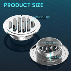 2pcs 4 6 Inch Soffit Vent with Screen Mesh Louver Grille Hood