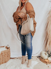 Heathered Open Front Cardigan