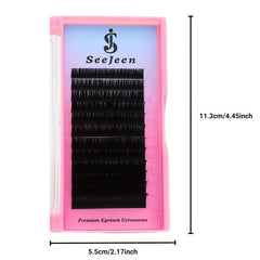 SeeJeen Ellipse Flat EyeLash Extensions Mix 8 16mm C D Curl Matt Mega Volume