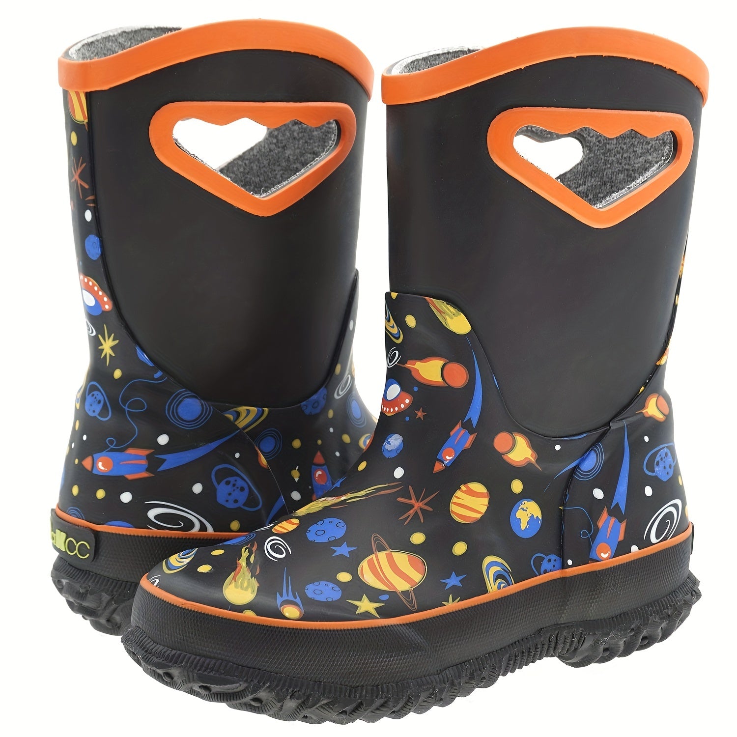 Space Planet Print Rain Boots Non Slip Waterproof Short Boots