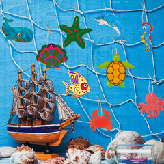 48pcs Ocean Animal Wooden Craft Set DIY Crafts for Birthdays Parties & Festivals