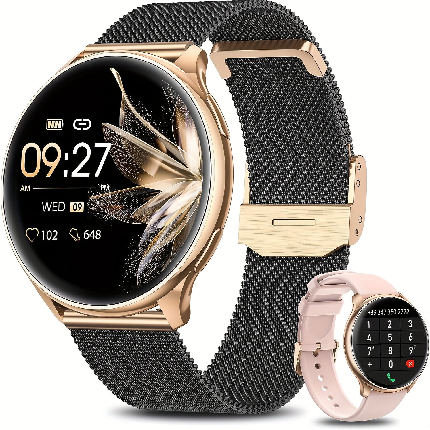 Women's Health Smartwatch IP67 Waterproof 19 Sports Music 5.3 Calling