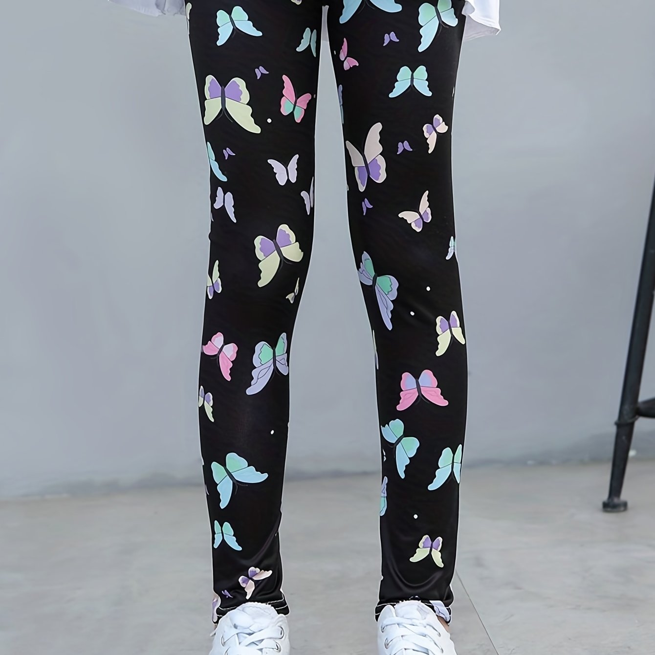 Girls Butterfly Graphic Stretch Yoga Leggings High Waist Slim Pants