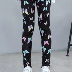 Girls Butterfly Graphic Stretch Yoga Leggings High Waist Slim Pants