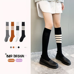 Women's Mismatched Block Knee High Socks