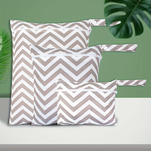 3pcs Reusable Washable Diaper Bags Adjustable Durable Polyester