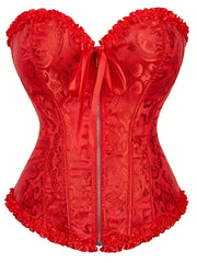 Strapless Corset Bustier Body Shaper Lace Up Zipper