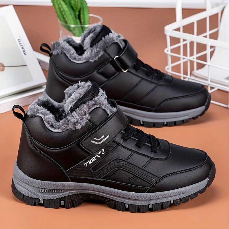 Men's Winter Thermal Hiking Boots with Fuzzy Lining