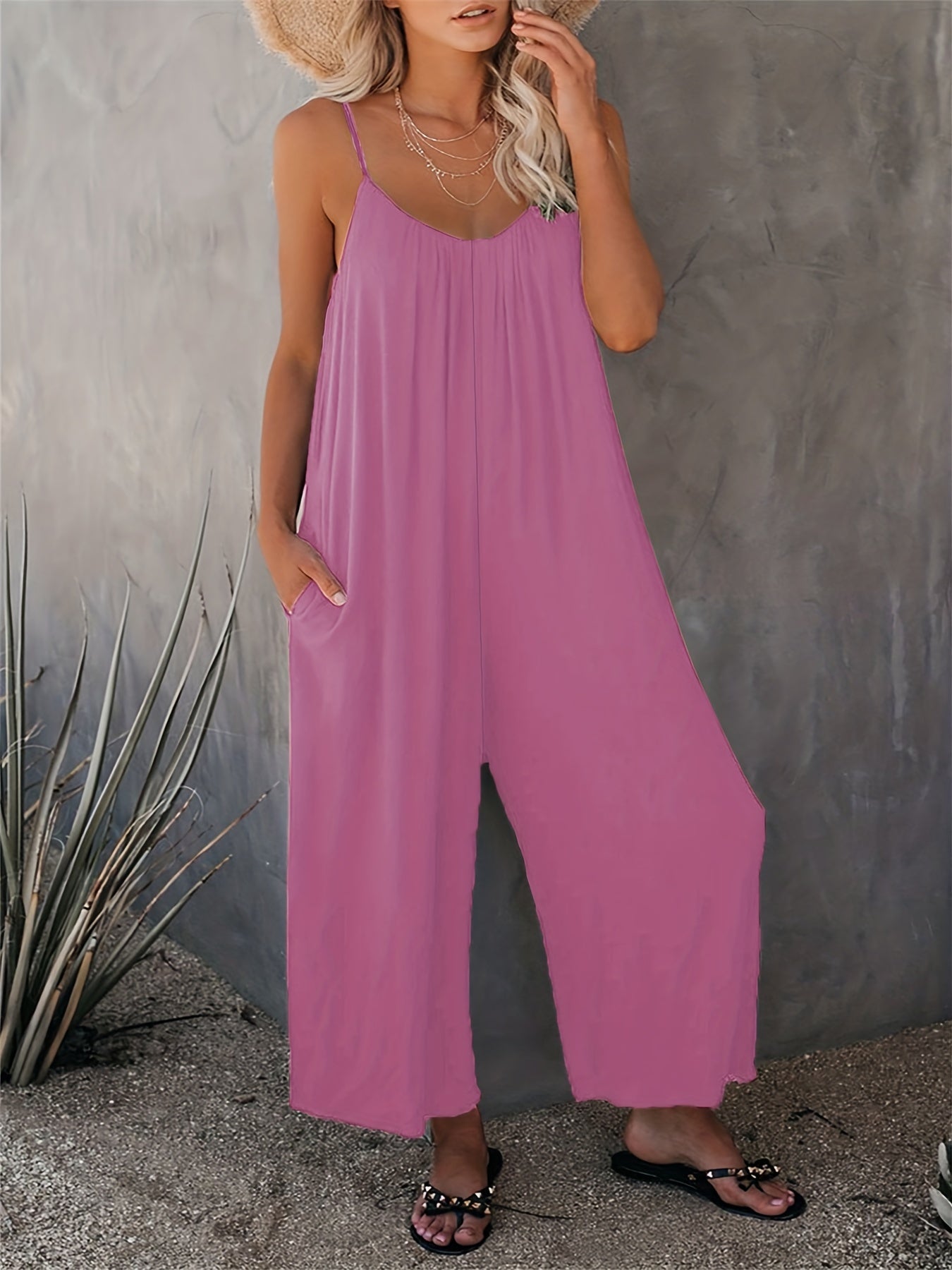 Wide Leg Jumpsuit Sleeveless Backless Summer Women's Clothing