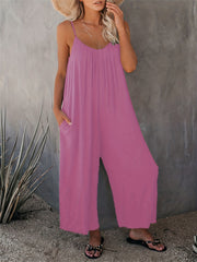 Wide Leg Jumpsuit Sleeveless Backless Summer Women's Clothing