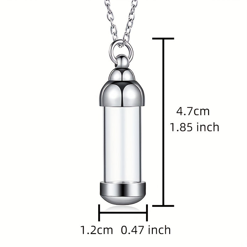 Stainless Steel Vial Pendant for Pet Keepsake and Ashes
