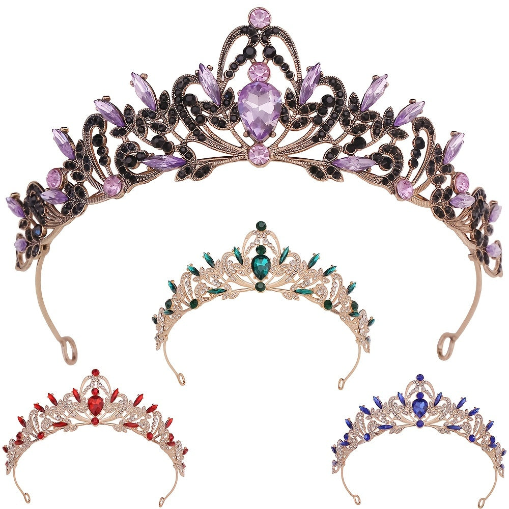 Vintage Baroque Rhinestone Wedding Crystal Tiara