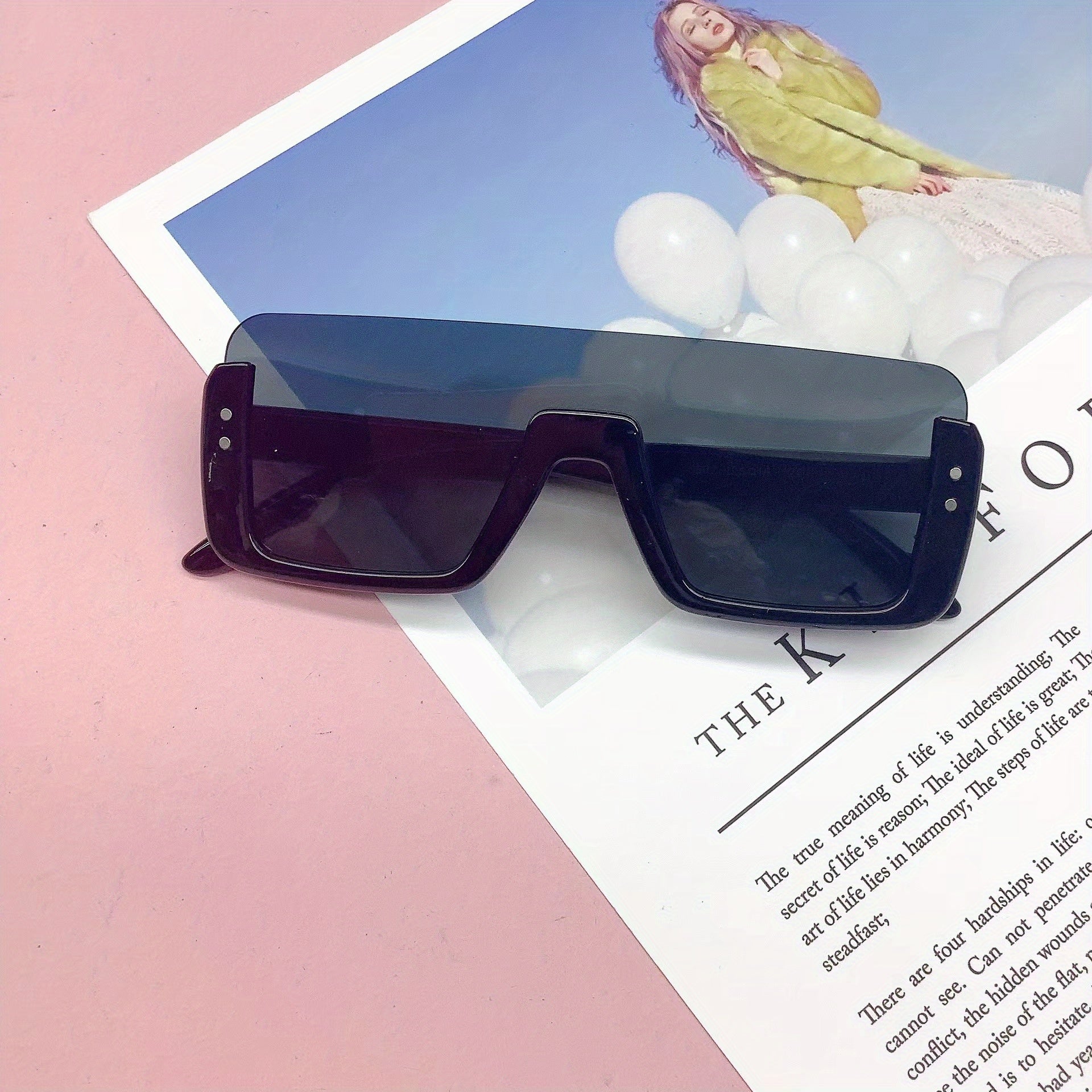 Half Frame Square Sunglasses UV Protection