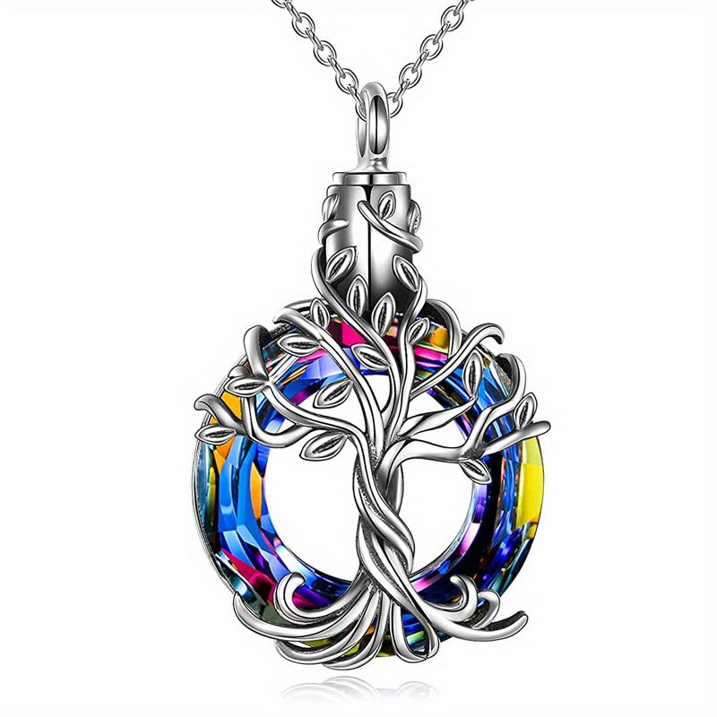 Eternal Love Dog Memorial Necklace Tree of Life Cremation Pet Urn Ashes Pendant
