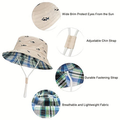 Cartoon Fisherman Hat Sun Protection Bucket Hat For Outdoor Traveling